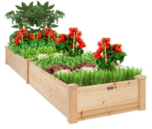 8x2ft Wooden Raised Garden Bed Planter for Garden, Lawn, Yard - Lot 454