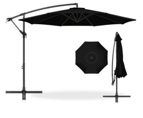 Offset Hanging Patio Umbrella - 10ft, Black - Lot 459