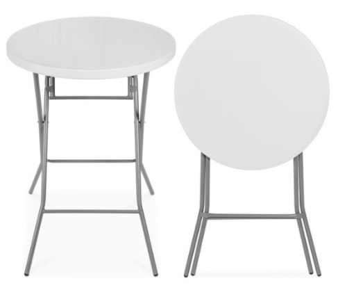 Bar Height Folding Table Indoor Outdoor Accessory w/ Thick Table Top - 32in - Lot 474