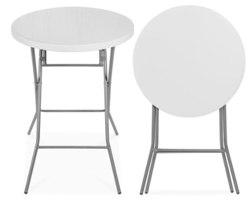 Bar Height Folding Table Indoor Outdoor Accessory w/ Thick Table Top - 32in - Lot 475