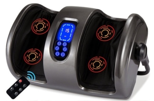 Reflexology Shiatsu Foot Massager w/ High-Intensity Rollers, Remote Control, Gray - Lot 481