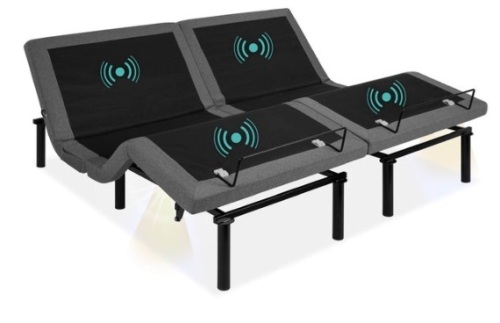 Adjustable Bed Base with Massage, Remote, USB Ports, Split King - Lot 483