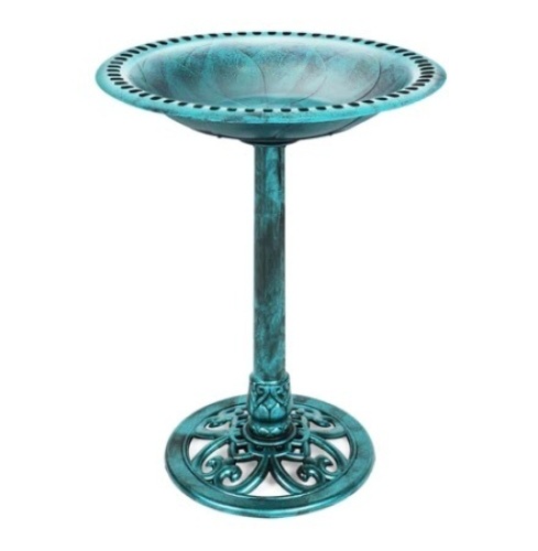 Vintage Outdoor Garden Bird Bath, Green - Lot 700