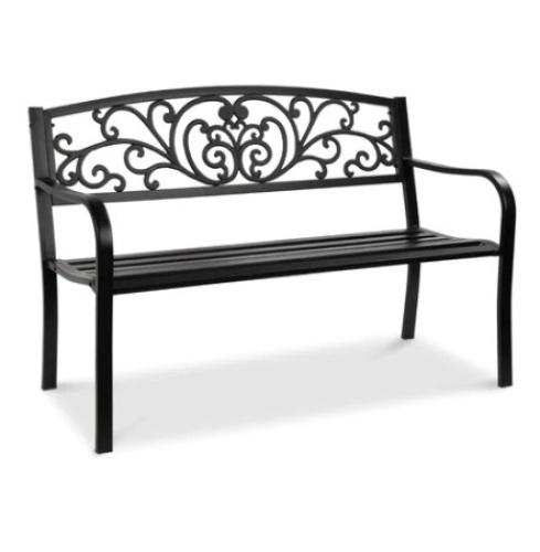 Steel Bench, 50in, Black - Lot 704