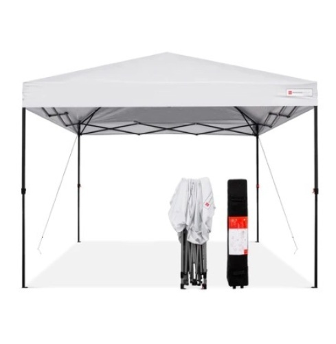 One-Person Setup Instant Pop Up Canopy, 10x10ft, White - Lot 709
