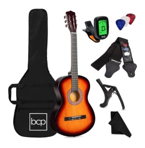 Beginner Acoustic Guitar Set, 38in, Sunburst - Lot 716
