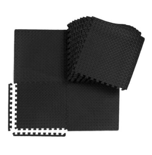 Multipurpose Foam Tiles Customizable Floor Mat, Black - Lot 726