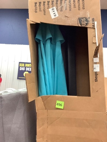Sky Blue Patio Umbrella - Lot 496
