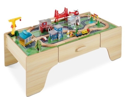 35-Piece Train Table, Large Multipurpose Playset w/ Reversible Table Top - Lot 529
