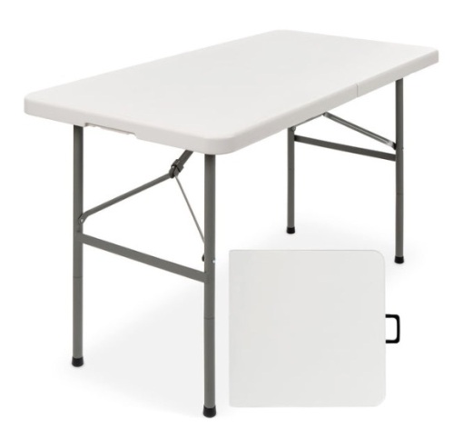 4ft Portable Folding Plastic Dining Table w/ Handle, Lock - Lot 630