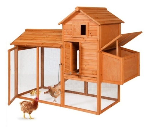 Multi-Level Wooden Chicken Coop - 80in - Lot 634