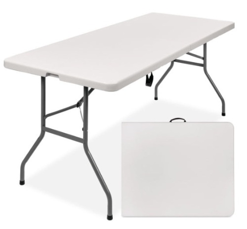 Portable Folding Plastic Dining Table w/ Handle, Lock - Lot 636