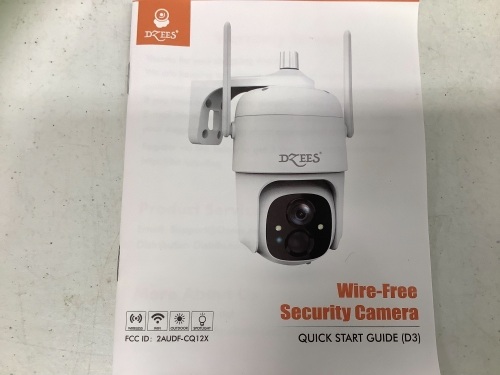 Dzees Wirefree Security Camera, Untested, E-Commerce Return, Retail 98.99 - Lot 274