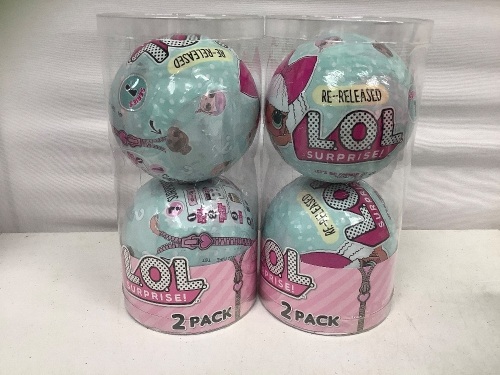 Lot of (2) 2 Pack LOL Surprise Toys, New, Retail 19.99 - Lot 458