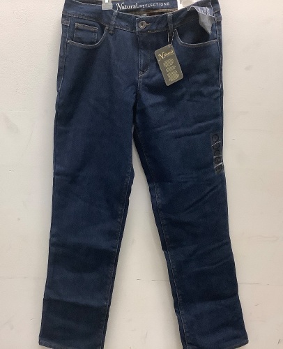 Natural Reflections Womens Fleece Lined Jeans, 8, New, Retail 45.99 - Lot 467