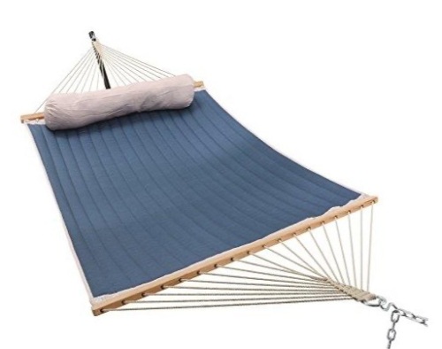 Quilted Fabric Hammock with Pillow, Appears New, Retail 69.99 - Lot 30