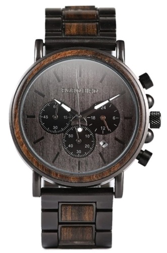 BoboBird Mens Wooden & Stainless Steel Watch, Works, Appears New, Retail 38.99 - Lot 66