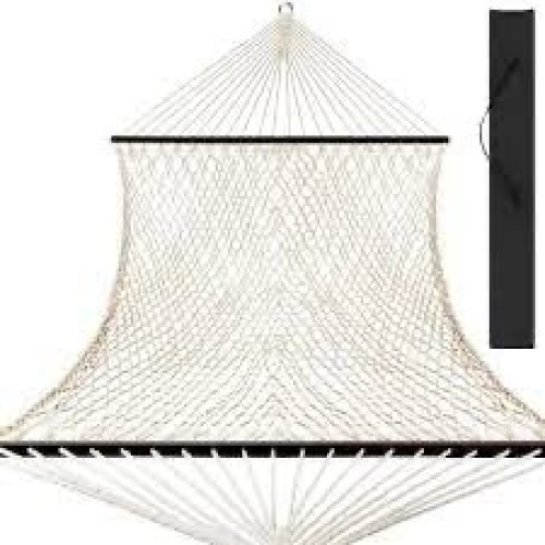 Cotton Rope 2-Person Double Hammock w/ Spreader Bars, Carrying Case - Lot 14