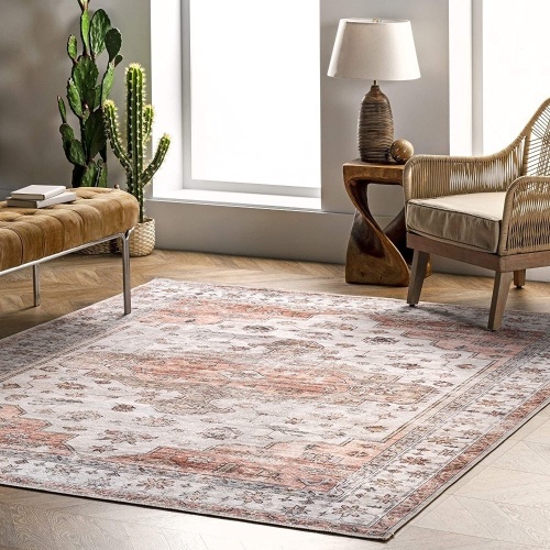 8x10 nuLOOM Banks Machine Washable Faded Vintage Area Rug - Lot 237