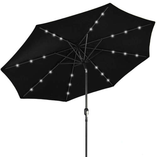 Solar LED Lighted Patio Umbrella w/ Tilt Adjustment, UV-Resistance - 10ft - Lot 271