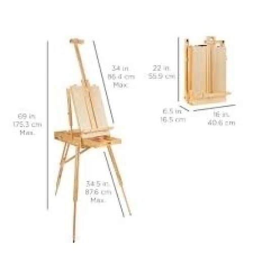 Portable Wooden French Easel, Sketchbox w/ Drawer, Pallet - Lot 283