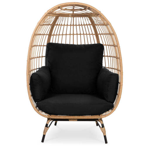 Wicker Egg Chair Oversized Indoor Outdoor Patio Lounger - Lot 313