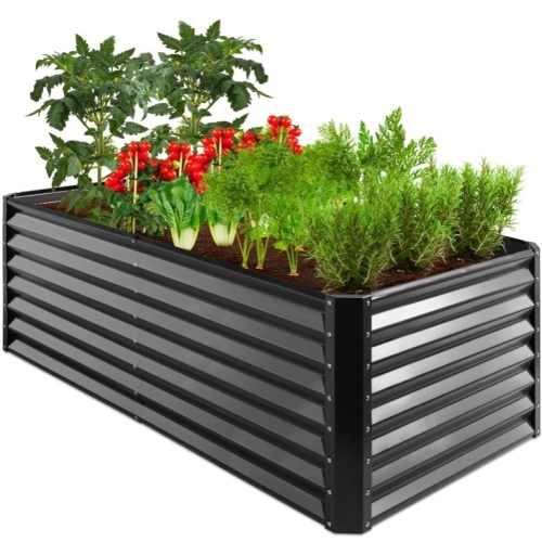 Outdoor Metal Raised Garden Bed for Vegetables, Flowers, Herbs - 6x3x2ft 