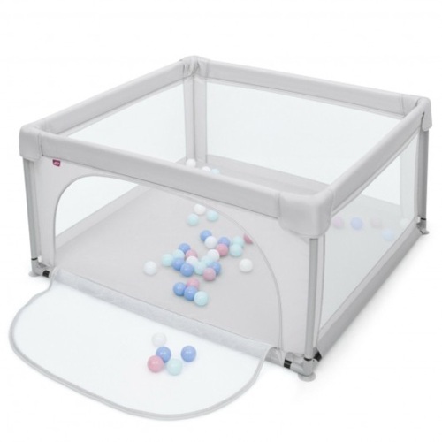 Large Safety Play Center Yard With 50 Balls For Baby Infant-Gray TY327906GR 