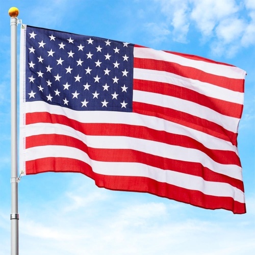 Best Choice Products 25' Telescopic Aluminum Flagpole with American Flag and Gold Ball 