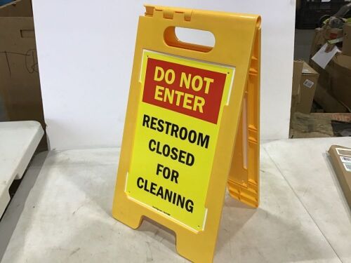 Restroom Closed for Cleaning Floor Sign 12" x 25" 