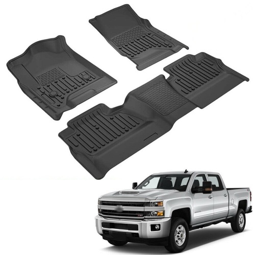 Fit for 2014-2019 GMC 1500/2500HD/3500HD Crew Cab Truck Floor Mats BLACK 