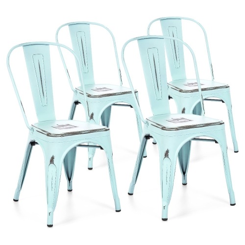 Best Choice Products Set Of 4 Industrial Metal Bistro Dining Side Chairs 