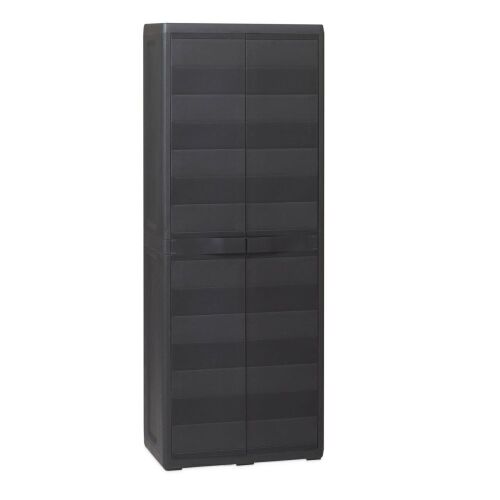 Toomax Utility Cabinet with 2 Doors, Tool Compartment, & 3 Height-Adjustable Ventilated Shelves 