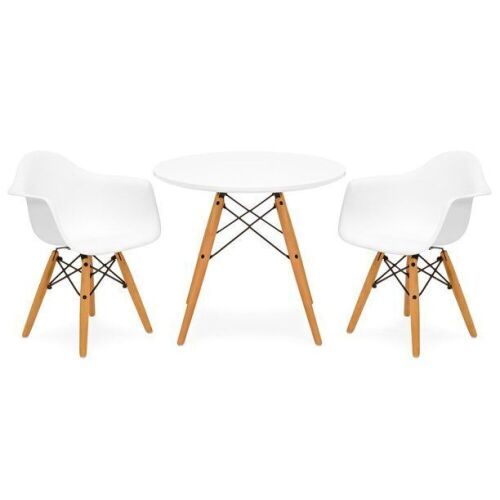Kids Modern Mini Multifunctional Round Table Set w/ 2 Chairs