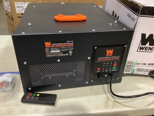 WEN 3410 3-Speed Remote-Controlled Air Filtration System (300/350/400 CFM), Basic w/ RF Remote (400 CFM) - Very Clean