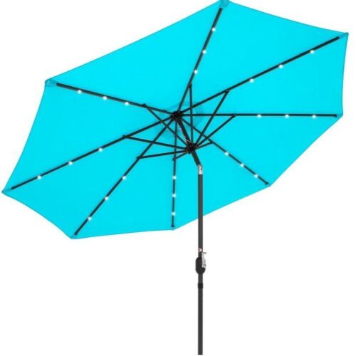 Solar LED Lighted Patio Umbrella w/ Tilt Adjustment, UV-Resistance - 10ft