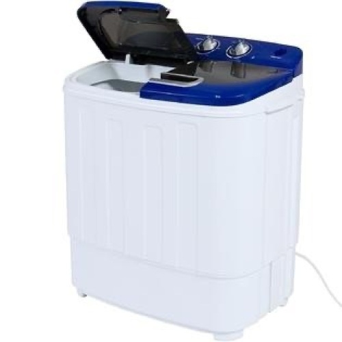 Compact Mini Twin Tub Washing Machine and Spin Cycle w/ Hose, 13lbs. Capacity 