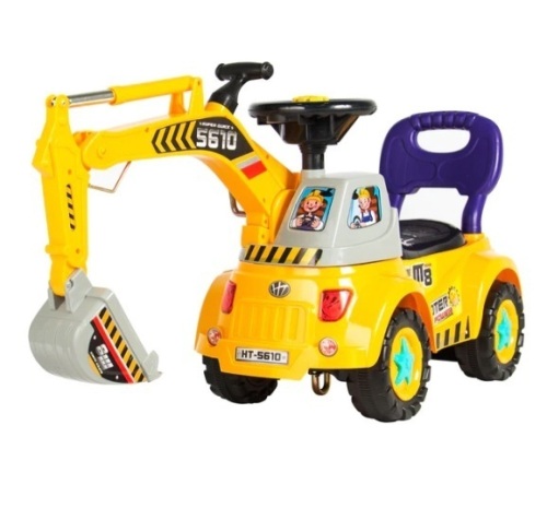 Kids Excavator Ride-On, Foot-to-Floor Construction Toy Truck w/ Garden Set, Appears New - Lot 106