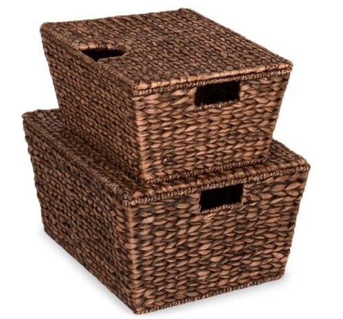 Set of 2 XL Woven Water Hyacinth Storage Baskets, Appears New - Lot 107