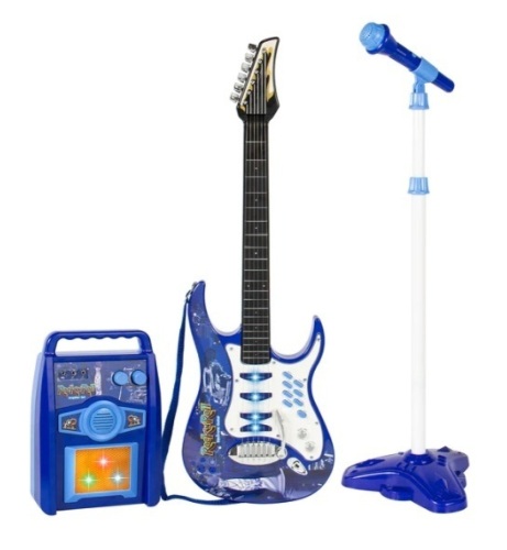 Kids Electric Guitar Toy Play Set w/ 6 Songs, Microphone, Amp, Appears New - Lot 135