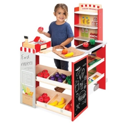 Kids Pretend Play Grocery Store Supermarket Toy Set w/ Accessories, Appears New - Lot 150