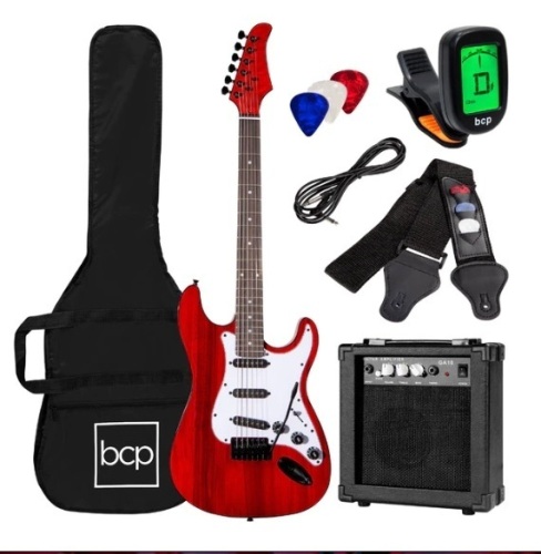 Beginner Electric Guitar Kit w/ Case, 10W Amp, Tremolo Bar - 39in, Appears New - Lot 170