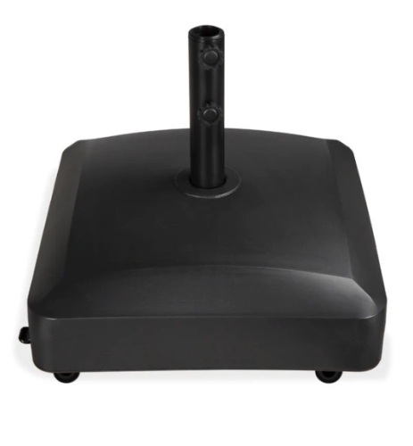 Fillable Mobile Umbrella Base Stand w/ 4 Wheels, 2 Locks, 123lb Capacity, Appears New - Lot 218