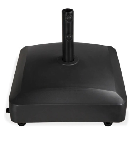 Fillable Mobile Umbrella Base Stand w/ 4 Wheels, 2 Locks, 123lb Capacity, Appears New - Lot 220
