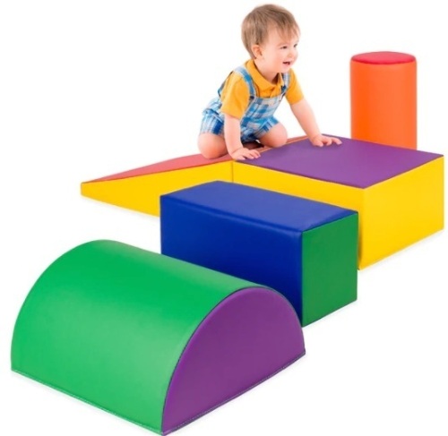 5-Piece Kids Climb & Crawl Soft Foam Shapes Structure Playset, Appear New - Lot 224