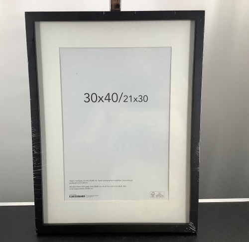 Lot of (2) ,12x16 in Picture Frame - Black Wood Frame with Glass, Appears New - Lot 251