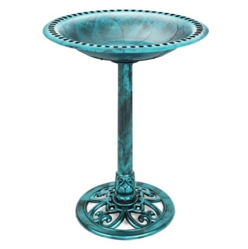 Vintage Outdoor Garden Bird Bath w/ Fleur-de-Lis Accents, Appears New - Lot 175