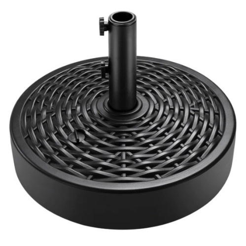Plastic Faux Wicker Patio Umbrella Base Accessory w/ 2 Adjustment Knobs, Appears New - Lot 179