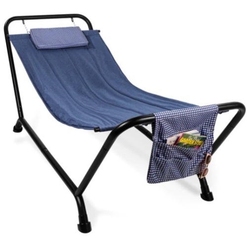 Outdoor Patio Hammock for Backyard, Garden w/ Stand, Pillow, Storage Pockets, Appears New - Lot 279