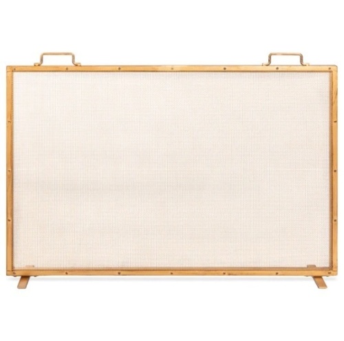 Single Panel Handcrafted Steel Mesh Fireplace Screen w/ Handles - 38x27in, Appears New - Lot 287